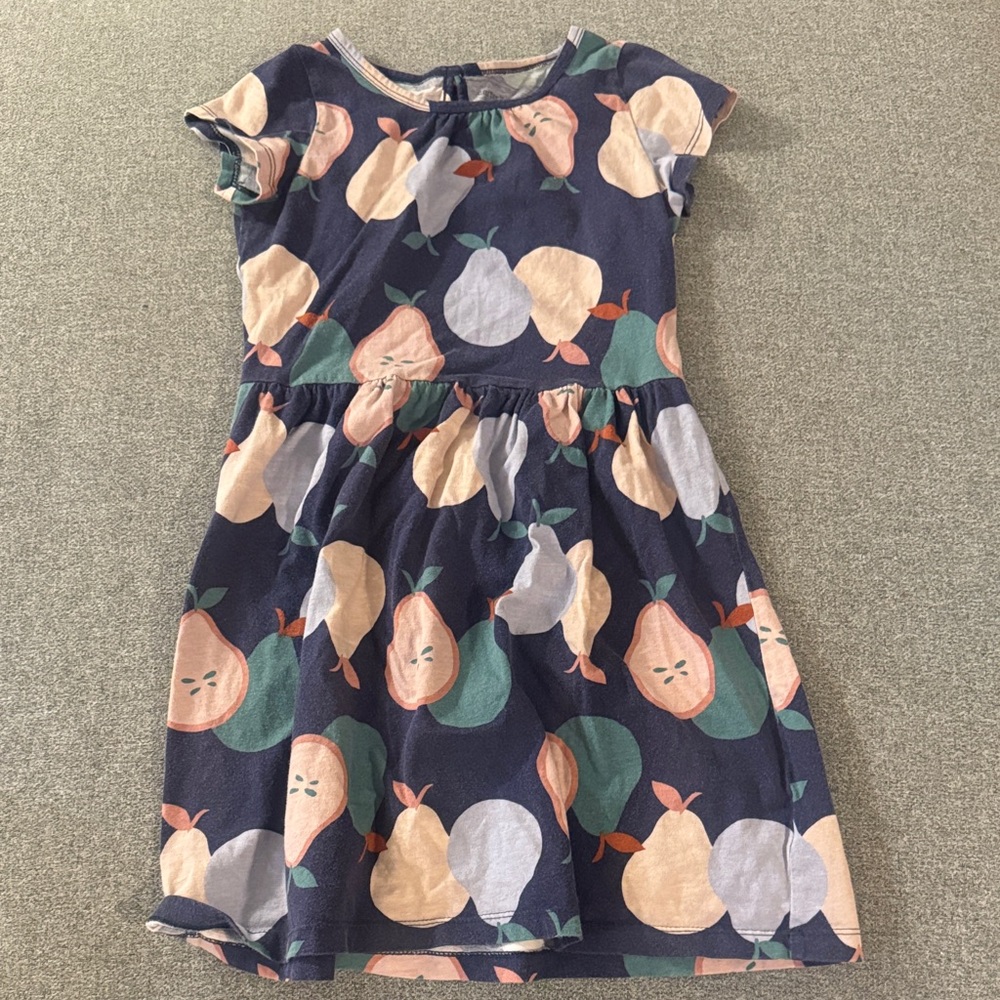 5/$15- Navy Pear Print Short Sleeve Dress